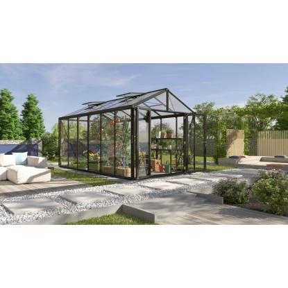 Vitavia Poseidon 11900 drivhus, sort, 3 mm hærdet glas + 10 mm polytag