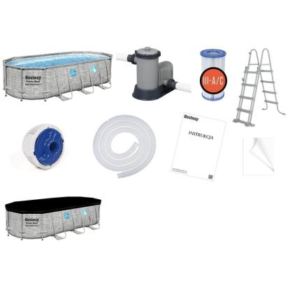 Bestway pool med pumpe og stige, 549 x 274 x 122 cm