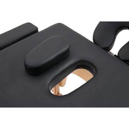 Massagebriks, foldbar, træ, sort, 185 x 70 cm - 3 sektioner