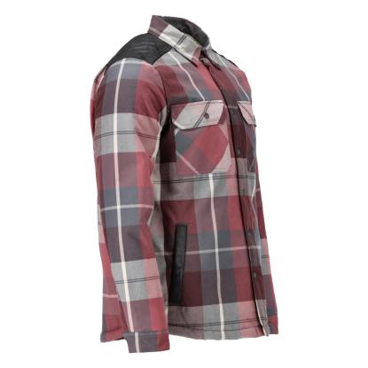 MASCOT CUSTOMIZED flannel skjorte med fiberpelsfor, bordeaux ternet