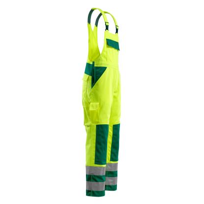MASCOT SAFE COMPETE Barras overall med knælommer, hi-vis gul/grøn