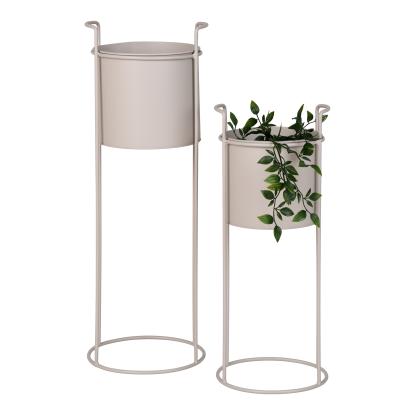Blomsteropsats, stål, sand, sæt af 2