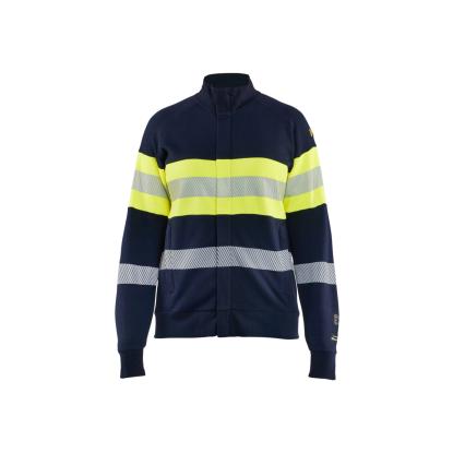 Blåkläder 3472 dame multinorm sweatshirt full zip inherent, marineblå/hi-vis gul