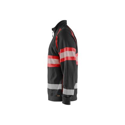 Blåkläder 3551 high vis sweatshirt, sort/hi-vis rød
