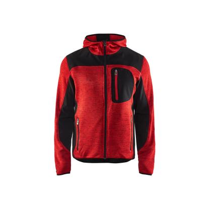 Blåkläder 4930 strikket jakke med softshell, rød/sort