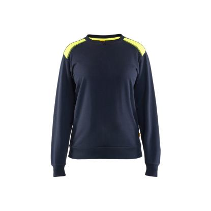 Blåkläder 3408 dame sweatshirt, mørk marineblå/hi-vis gul