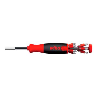 Wiha LiftUp 25 magnetisk skruetrækker med bitmagasin i blisterpakning - 12 bits
