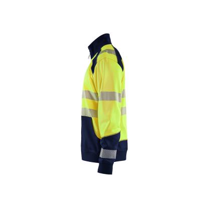 Blåkläder 3558 high vis sweatshirt full zip, hi-vis gul/marineblå