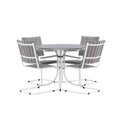 Venture Design Holmsund spisebordssæt, grå, Ø100 cm