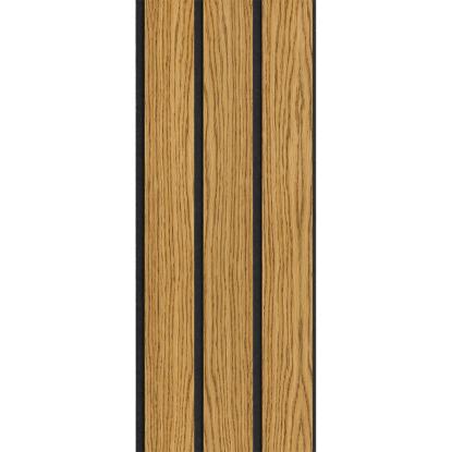 I-Wood Medio+ 3-lamel akustikpanel, brun olieret, sort filt og sort kerne, egefiner, 17 x 300 mm