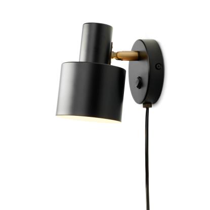Halo Design Vogue væglampe, E27, H16 cm, sort/messing