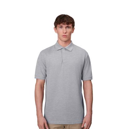 ID PRO Wear 0330 poloshirt med trykknap, grå melange
