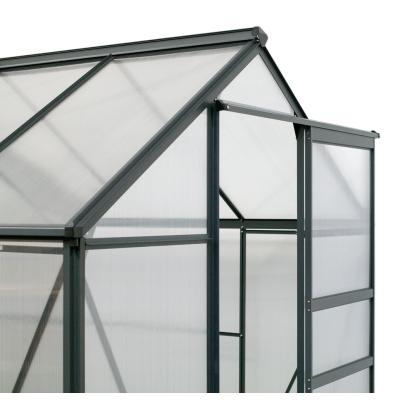 Westmann Flora 68 drivhus, aluminium/polycarbonat, antracitgrå - 4,84 m²