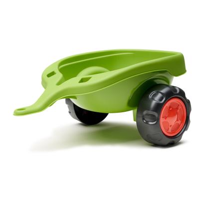 FALK Claas Vintage traktor med rat, horn og trailer, grøn