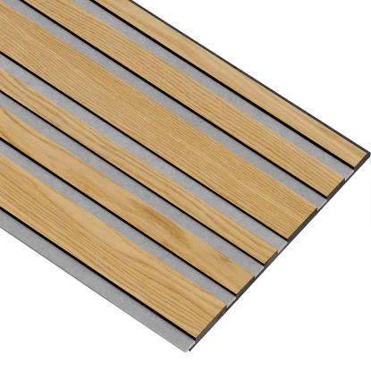 I-Wood Basic Mixed akustikpanel, klar olieret, grå filt og sort kerne, egefiner, 17 x 300 mm 