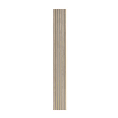 I-Wood Basic Original akustikpanel, hvid olieret, grå filt og lys kerne, egefiner, 16 x 300 mm 