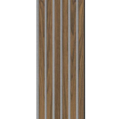 I-Wood Basic Original akustikpanel, klar olieret, grå filt og sort kerne, valnøddefiner, 17 x 300 mm 