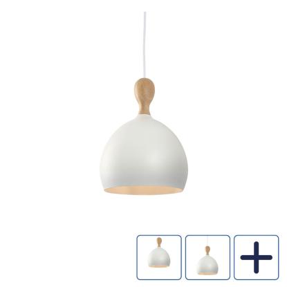 Halo Design Dueodde pendel, E27, træ/hvid