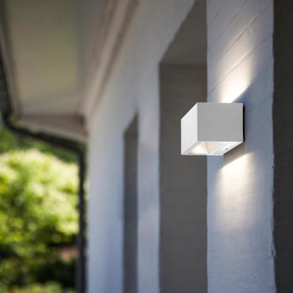 LUTEC GEMINI udendørs LED væglampe, up/down, H6,5 cm, IP54, 4000K, hvid