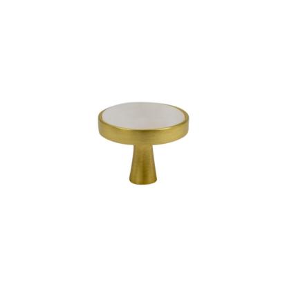 Jasa Company Madeira møbelknop med hvid top, Ø33 mm, messing/perlemor