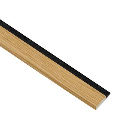 I-Wood afslutningsliste til akustikpanel, klar olieret, sort filt og lys kerne, egefiner, 16 x 42 mm