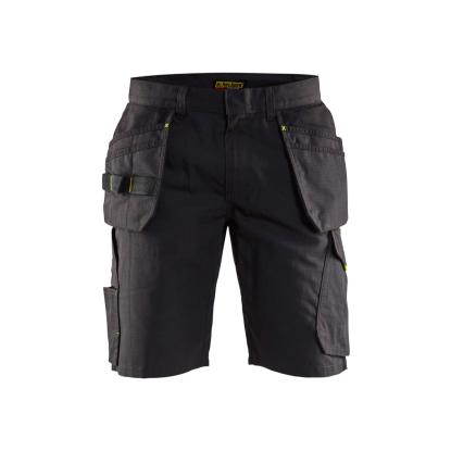 Blåkläder 1494 serviceshorts med værktøjslommer, sort/hi-vis gul