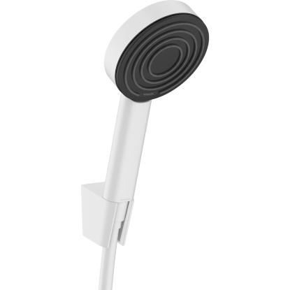 hansgrohe Pulsify S bruseholdersæt med slange, Ø105 mm, 1-jet, 125 cm, mat hvid