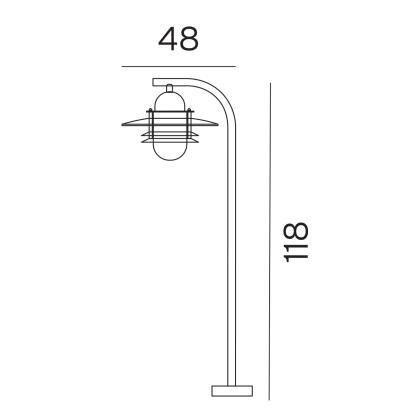 Norlys Oslo stolpelampe, E27, IP55, galvaniseret