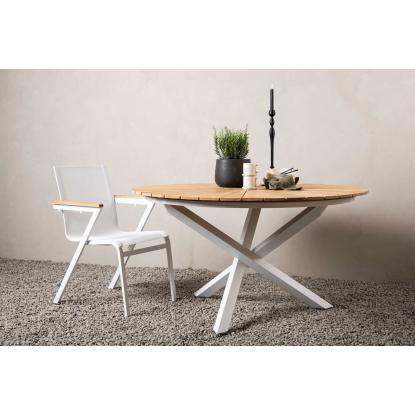 Venture Design Mexico rundt havebord, teaktræ, natur/hvid, Ø140 cm