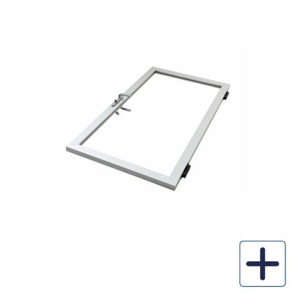 Kirkedal Alu låge inkl. låsekasse, hængsler og lukkebeslag, anodiseret aluminium