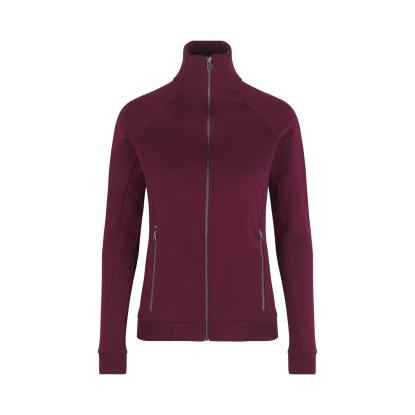 ID 0629 sweat cardigan med lynlås, dame, bordeaux