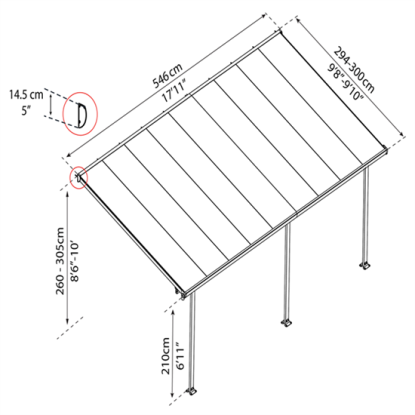 Palram - Canopia Feria terrasseoverdækning 16,1 m2, hvid