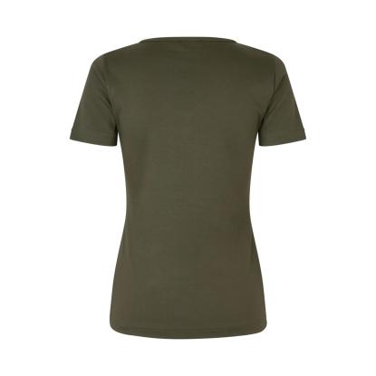 ID 0506 Interlock T-shirt med v-hals, dame, oliven