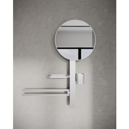 Ideal Standard Alu+ spejl med hylde, sølv, Ø32,8 cm