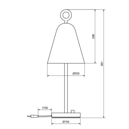 Herstal Bella bordlampe, Ø20 cm, E14, mat sort