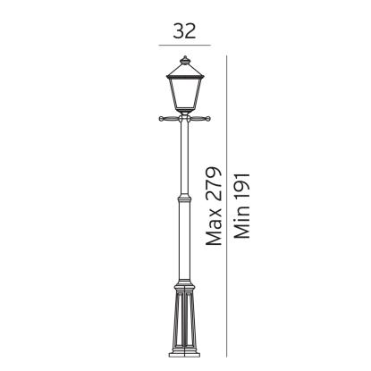 Norlys London Big lygtepæl med 1 lygtehoved, E27, IP54, hvid