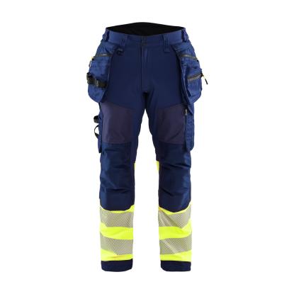 Blåkläder 1821 high vis softshell buks, marineblå/hi-vis gul