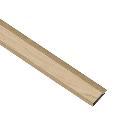 I-Wood afslutningsliste til akustikpanel, ubehandlet natur, brun filt og sort kerne, egefiner, 17 x 42 mm