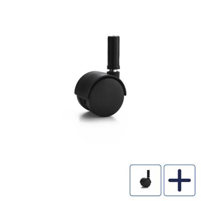 Habo 1441 møbelhjul med tap, sort - 4 stk.