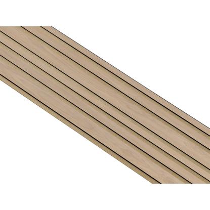 I-Wood Basic Mixed akustikpanel, ubehandlet natur, brun filt og sort kerne, egefiner, 17 x 300 mm 