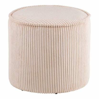Taupo puf, fløjl, beige, Ø40 cm