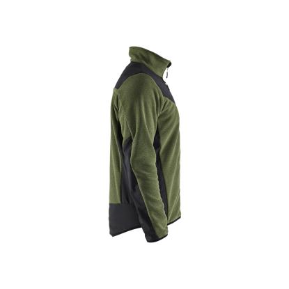 Blåkläder 5942 strikket jakke med softshell, efterårsgrøn/sort