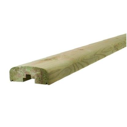 Frøslev Kvinta FT systemhegn, profil 2557, rund topprofil, 50 x 125 x 3900 mm, grøn trykimprægneret fyr