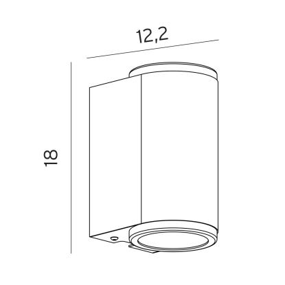 Norlys Mandal LED væglampe, Up/Downt, GU10, IP44, sort
