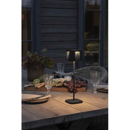Konstsmide Nice bordlampe, transportabel, Ø10 x 36 cm, sort