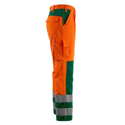 MASCOT SAFE COMPETE Olinda arbejdsbukser med knælommer, hi-vis orange/grøn