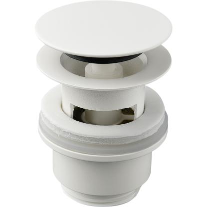Damixa komplet push-open bundventil, Ø63 mm, 1 1/4", mat hvid