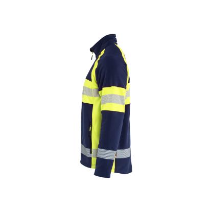 Blåkläder 4713 microfleece jakke, marineblå/hi-vis gul