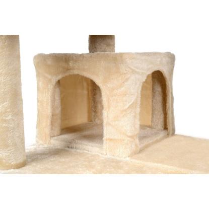 XXL kradsetræ til katte, beige, 131 x 58 x 50 cm