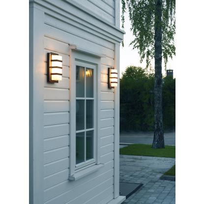 Norlys Boden væglampe, E27, IP54, sort, frostet